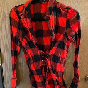 Express plaid corset flannel